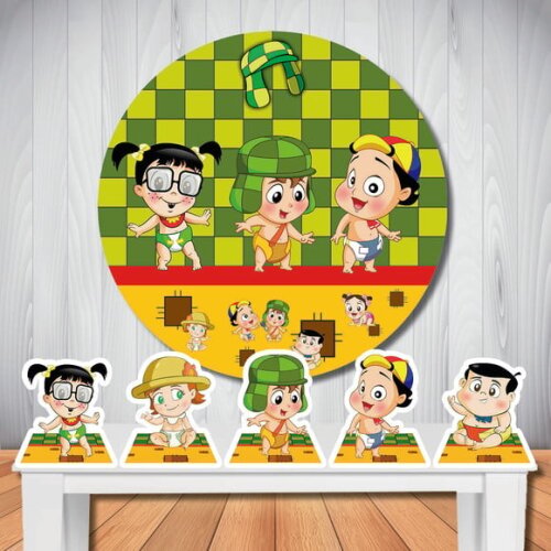 Kit Cenário Chaves Baby Painel Redondo e Display de Mesa