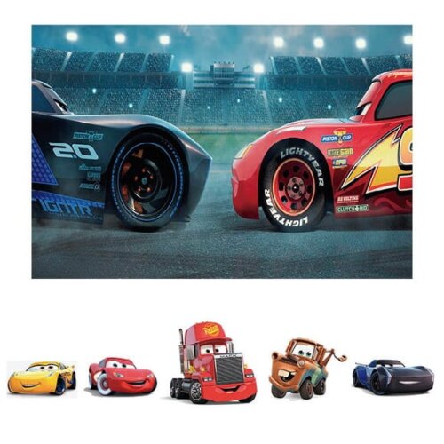 Kit Cenário Festa Carros - Painel em Lona e 5 Displays