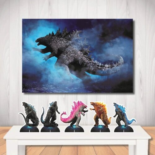 Kit Cenário Painel de Aniversário 1,5x1,0m Mega Godzilla