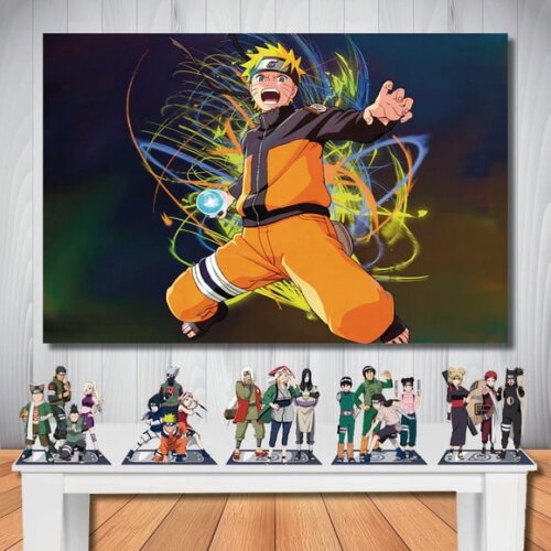 Kit Decoração Aniversário Mega Painel + Display Naruto