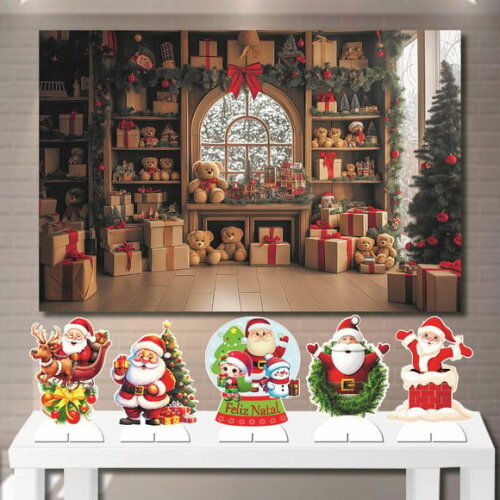 Kit Display de Mesa mdf e Painel Cenário Top Natal