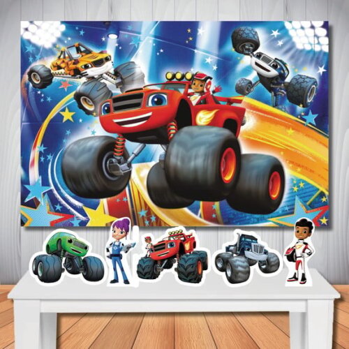 Kit Festa Blaze And The Monster Painel 1,50x1,00m e Totem