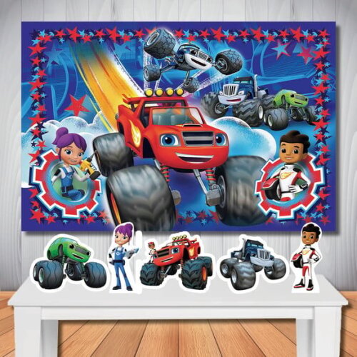 Kit Festa Blaze And The Monster Painel Infantil e Display