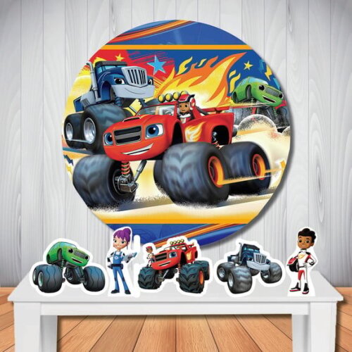 Kit Festa Blaze And The Monster Painel Redondo e Display