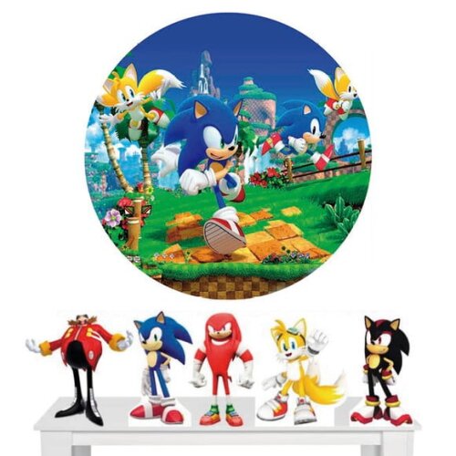 Kit Festa Painel Circular e Totem Carros - 1,50x1,50m