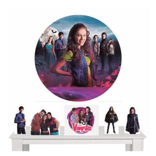 Kit Totem e Painel Redondo Chica Vampiro - 1,50x1,50m