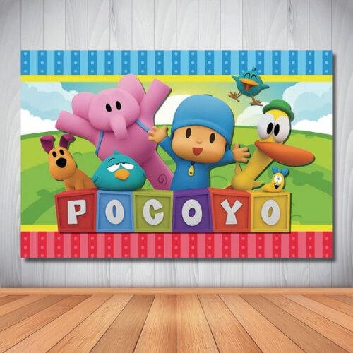 Painel de Aniversário Infantil Pocoyo - 1,50x1,00m