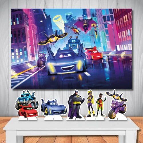 Painel de Festa Mega 1,5x1,0m e Kit Display Batwheels