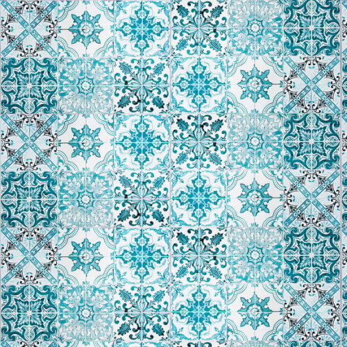 Papel de Parede Azulejo Azul Diverso