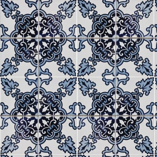 Papel de Parede Azulejo Azul Diverso