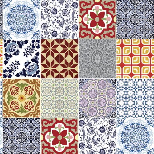 Papel de Parede Azulejo Mix Português