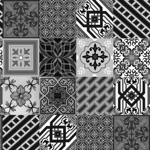 Papel de Parede Azulejo Tons de Preto e Cinza