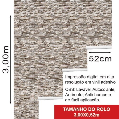 Papel de Parede Canjiquinha Marfim Marrom Claro - 3d