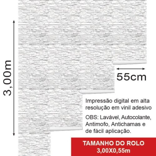 Papel de Parede Pedra Canjiquinha Marfim - 3d