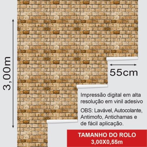 Papel de Parede Tijolos Envelhecidos Canelado