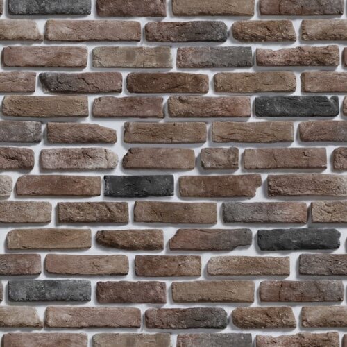 Papel de Parede Tijolos Marrom e Cinza Misto - 3d