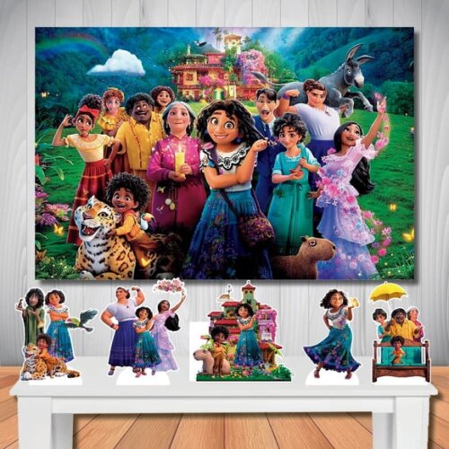Kit Aniversário Festa Top Painel + Display de Mesa Encanto