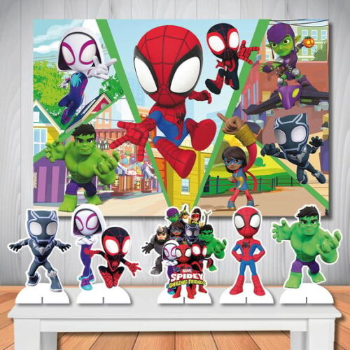 Kit Aniversário Festa Top Painel + Display de Mesa Spidey