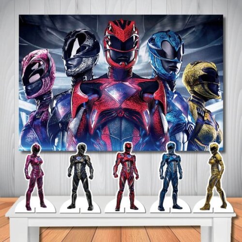 Kit Aniversário Mega Painel + Display Power Rangers Filme
