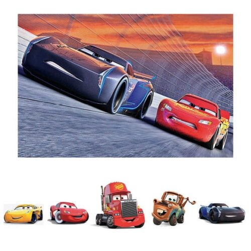 Kit Cenário Festa Carros - Painel em Lona e 5 Displays