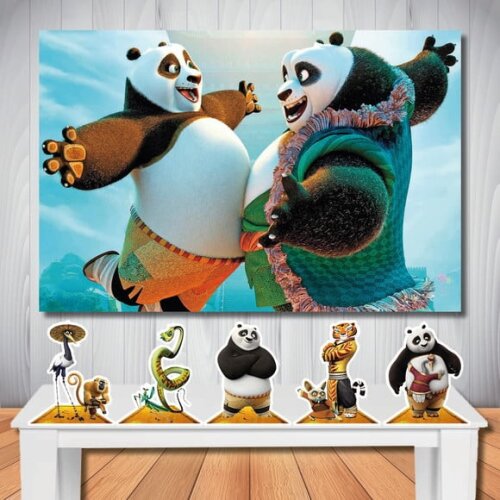 Kit Cenário Kung Fu Panda Display de Mesa e Painel de Festa