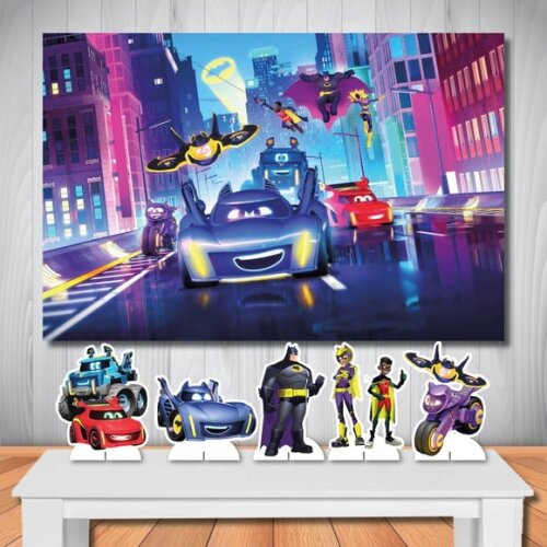 Kit Cenário Painel de Festa Top e Display Batwheels