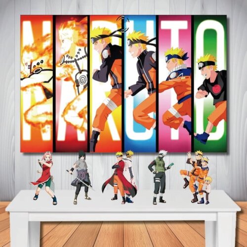 Kit Decoração Naruto Painel de Aniversário e Display de Mesa