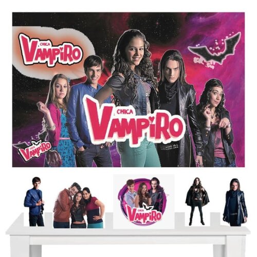 Kit Decoração Totem e Painel de Festa Chica Vampiro