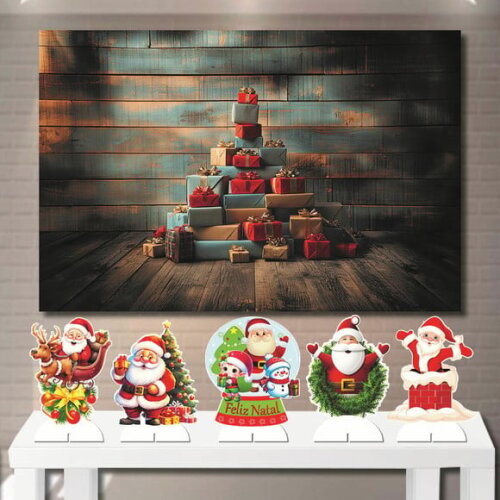 Kit Display de Mesa mdf e Painel Cenário Top Natal