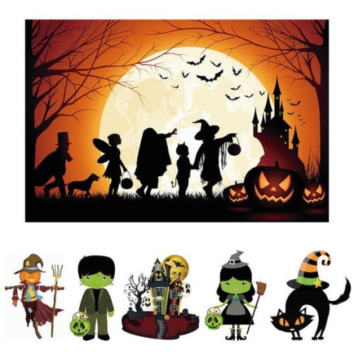 Kit Festa Painel e Display Halloween - 1,50x1,00m