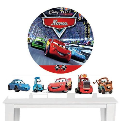 Kit Festa Painel Redondo e Display Carros - 1,50x1,50m