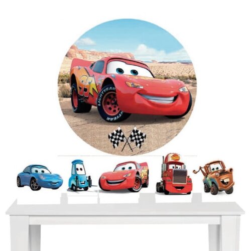 Kit Festa Painel Redondo e Display Carros - 1,50x1,50m