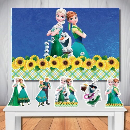 Kit Frozen Fever Painel Infantil 1,5x1,0m e Display de Mesa