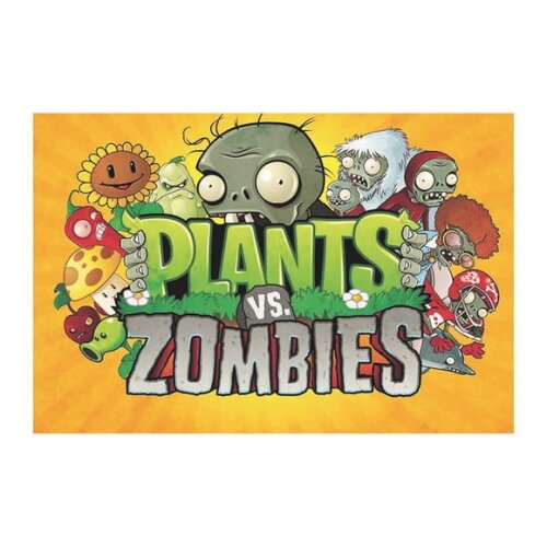 Painel de Aniversário Plantas x Zumbis - 1,50x1,00m