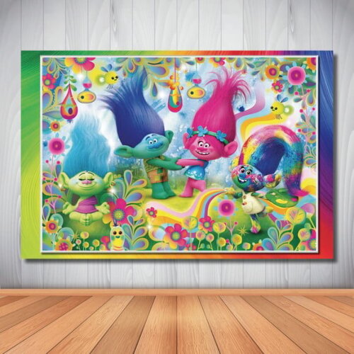 Painel de Festa Cenário Infantil Trolls - 1,50x1,00m