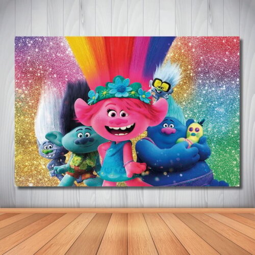 Painel de Festa Cenário Infantil Trolls - 1,50x1,00m