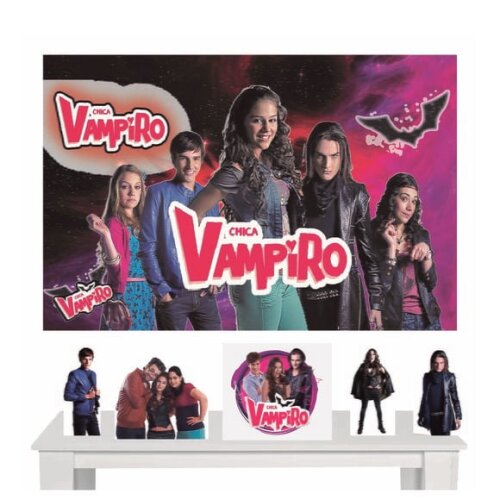 Painel de Festa e Totem Chica Vampiro - 1,50x1,00m