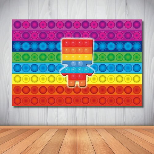 Painel de Festa Infantil Popit Fidget Toys -1,50x1,00m