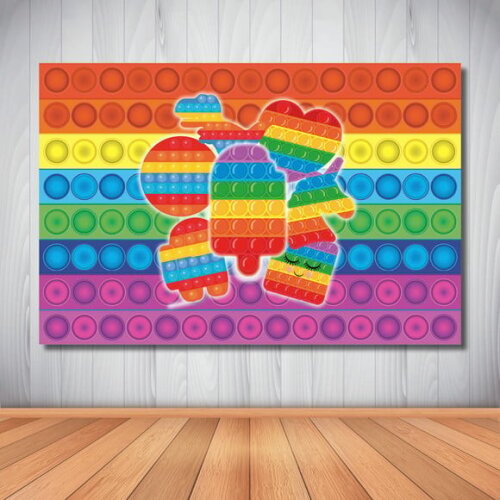 Painel de Festa Infantil Popit Fidget Toys -1,50x1,00m