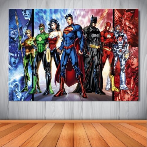 Painel Liga da Justiça - 1,50x1,00m