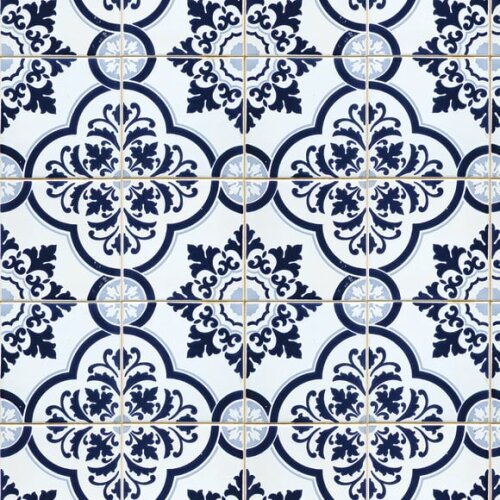 Papel de Parede Azulejo Azul Diverso