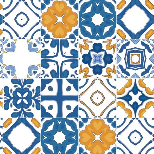 Papel de Parede Azulejo Mix Português