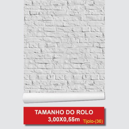 Papel de Parede Tijolos Branco Gelo Rústico 3d
