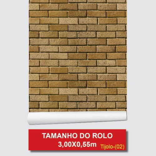 Papel de Parede Tijolos Marrom Canelado