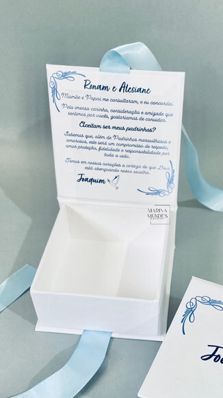 Caixa Cartonada Convite Batizado 10x10x4