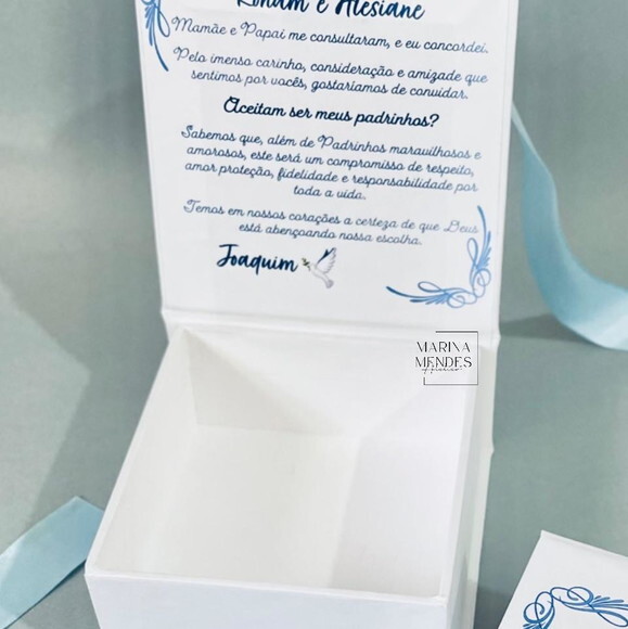Caixa Convite para Padrinhos de Batismo