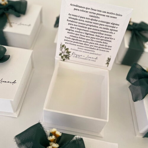 Convite para Padrinhos de Casamento 10x10x4