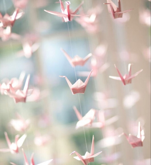195 Fileiras de Origami Tsurus