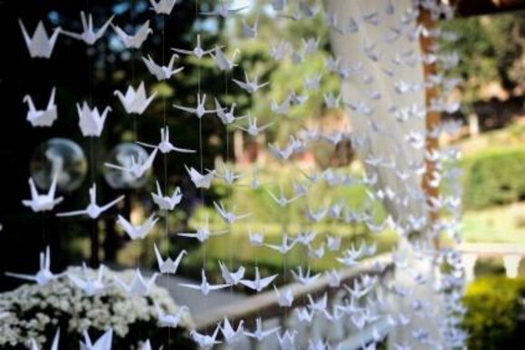 25 Fileiras De Origami Tsurus 2,50 Metros