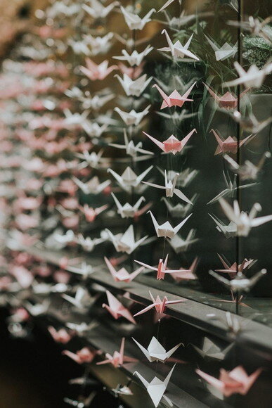 10 Fileiras de Origami Tsurus